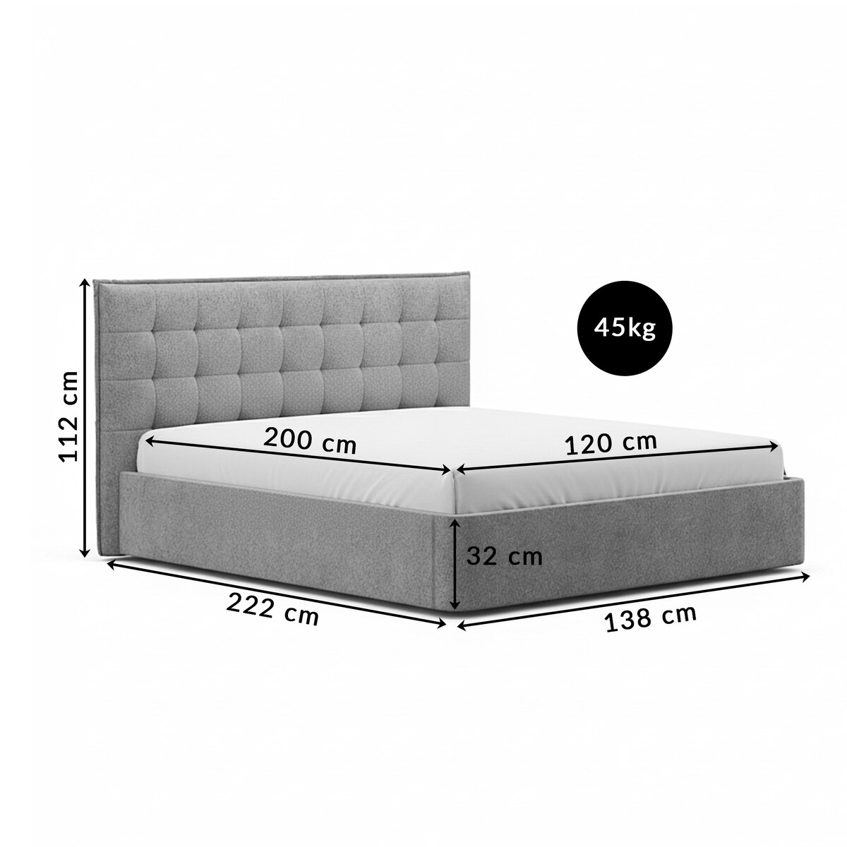 Łóżko Tapicerowane Consul 120X200 Stelaż Pojemnik Na Pościel Wind 05