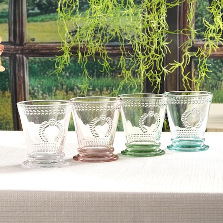 VILLA ITALIA Zestaw szklanek różowych 240 ml 6 sztuk MERIDA