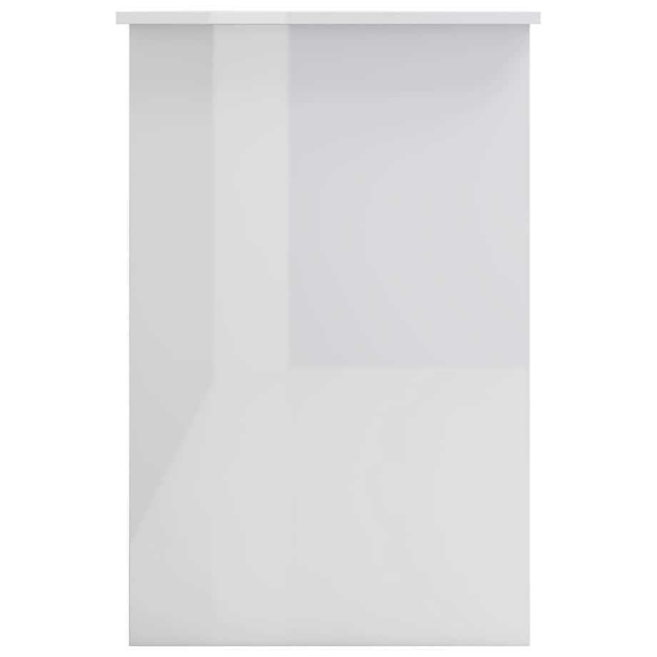 vidaXL Biurko, wysoki połysk, białe, 100x50x76 cm