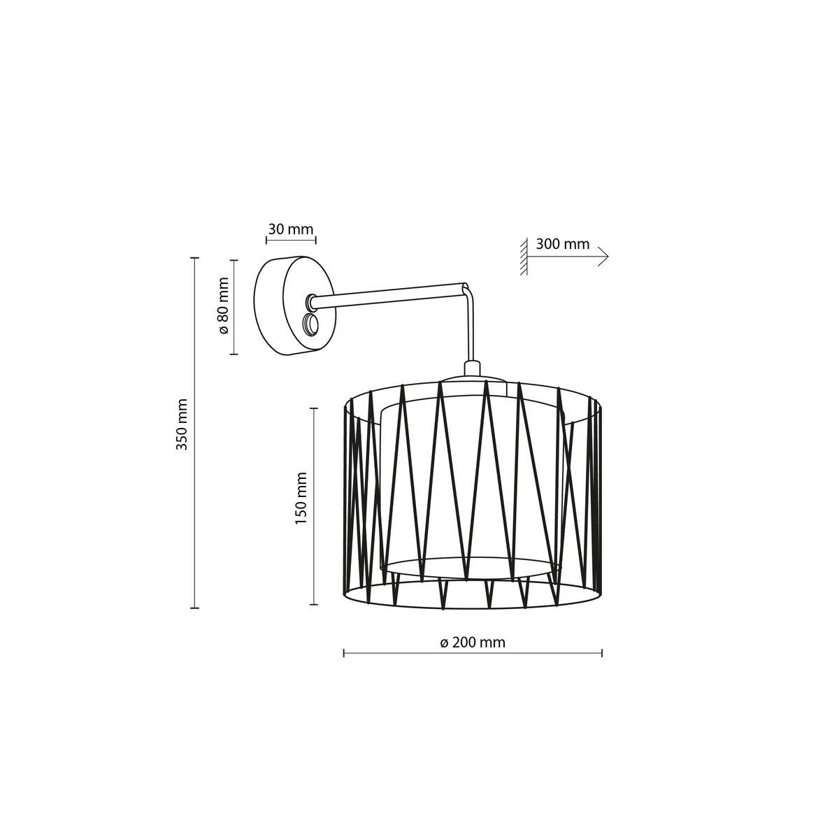 Kinkiet z włącznikiem TK Lighting HARMONY NATURE 5950 czarno-brązowy E27 do sypialni i salonu