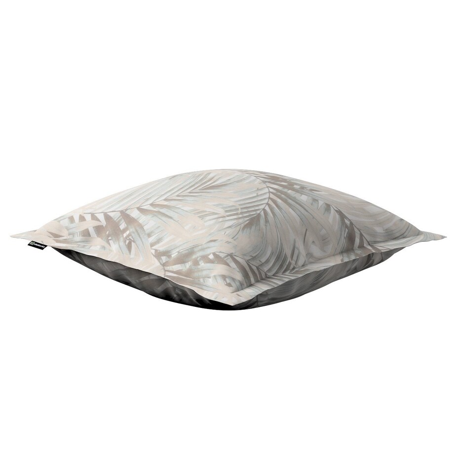 Poszewka Mona na poduszkę 45x45 beżowo-kremowe liście palmy na białym tle