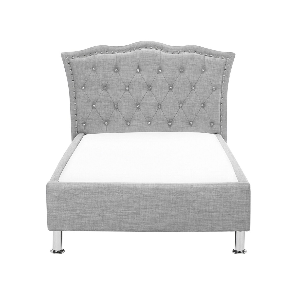 Łóżko tapicerowane 90 x 200 cm szare METZ