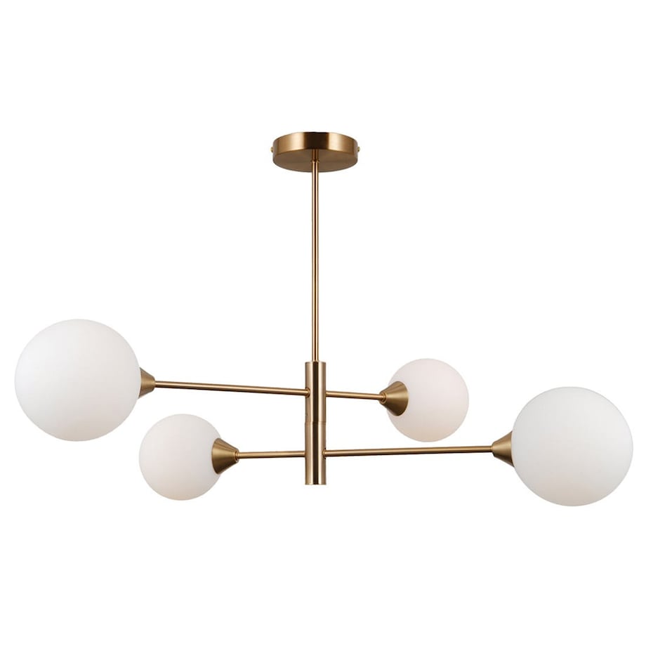 LAMPA sufitowa EVORA PND-55342-4-HB Italux molekuły szklane kule czarne białe