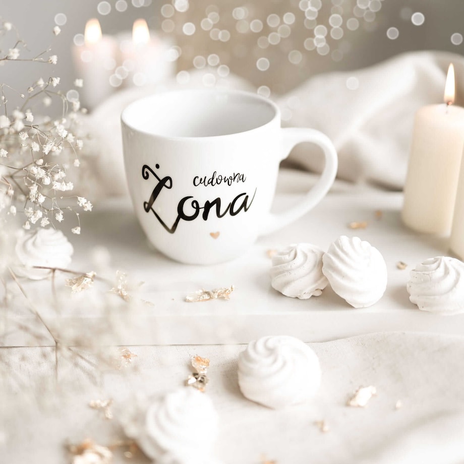 Kubek 300 ml - Cudowna żona ZŁOTE SERCE