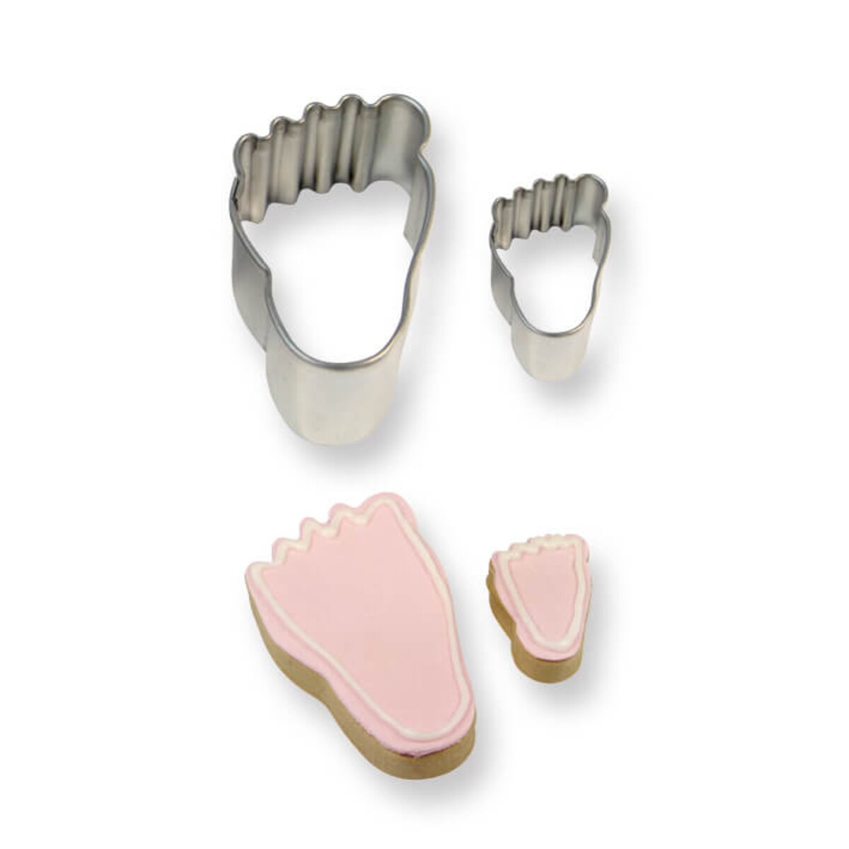 PME Zestaw 2 metalowych foremek dziecięce stópki