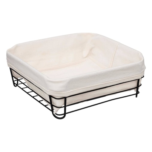 Koszyk na chleb Bistro, kwadratowy, metalowy stelaż