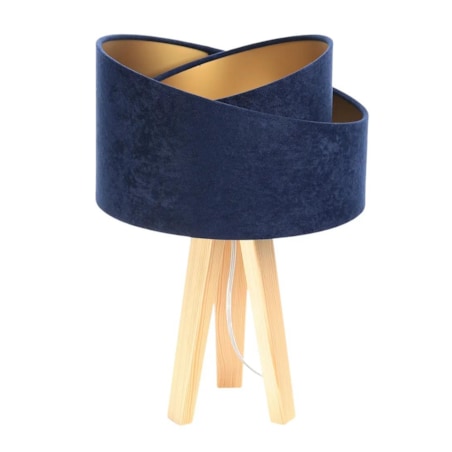 Lampa stołowa GEMSTONE granatowa/złota/sosna