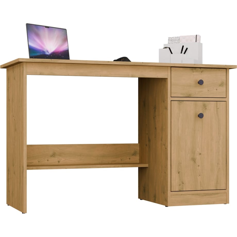 Biurko CHESTER dąb artisan 120x45x75 cm szuflada szafka 1 szt.