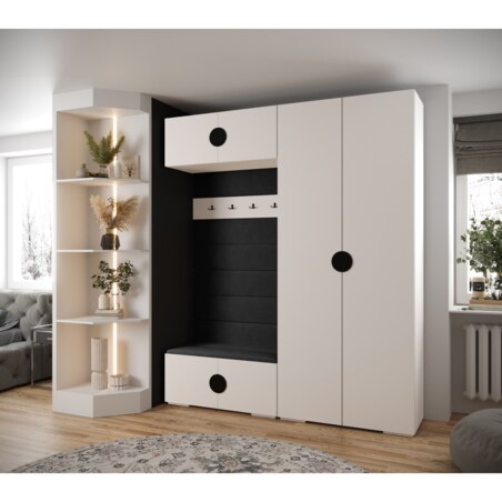 Garderoba do przedpokoju INOVA 4 Z18 biały+czarny+manila18