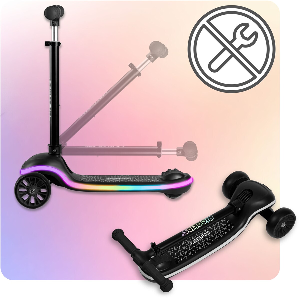 Hulajnoga dla dzieci trójkołowa Leddi czarna