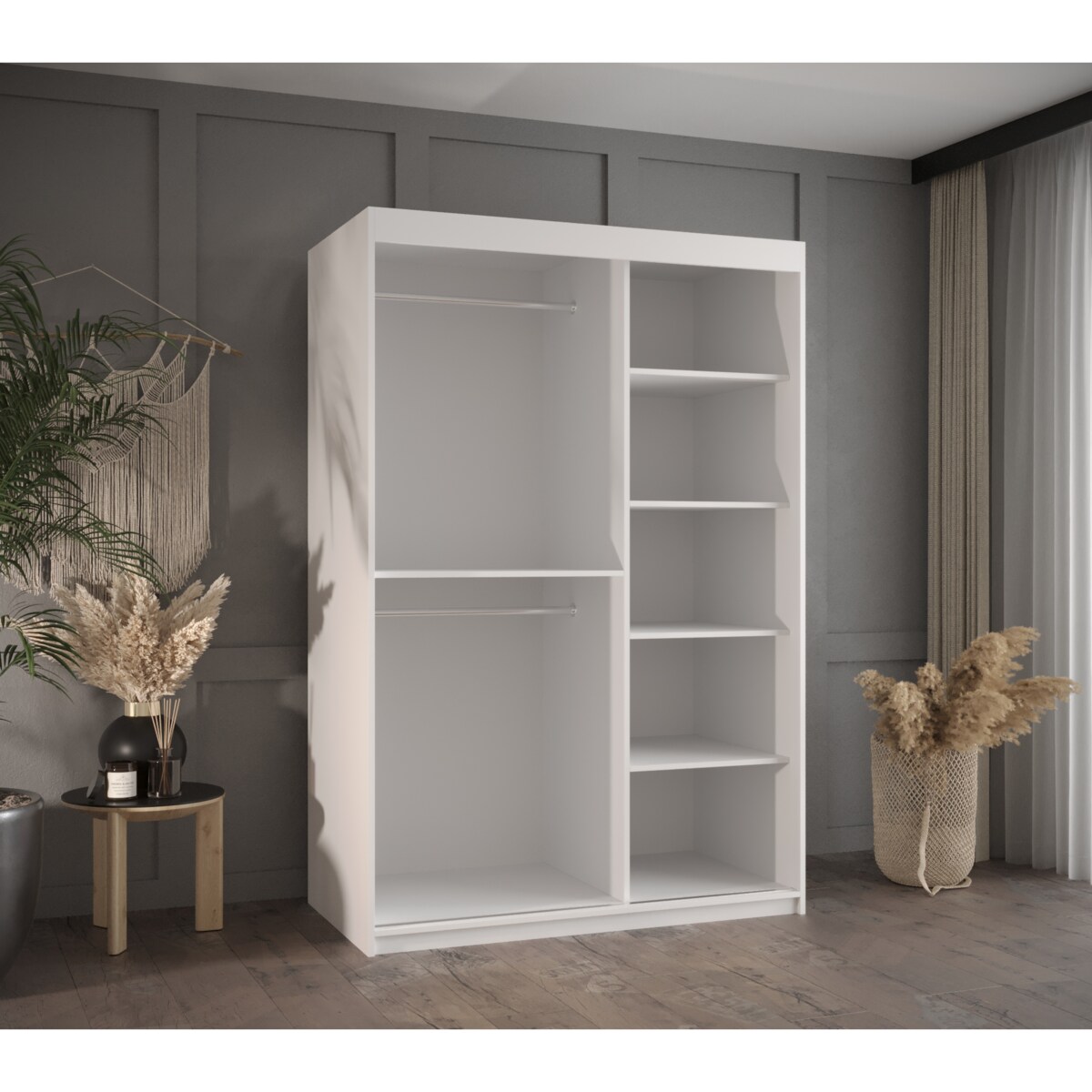 Szafa przesuwna Garderoba PLECIONKA WIEDEŃSKA 120 biały