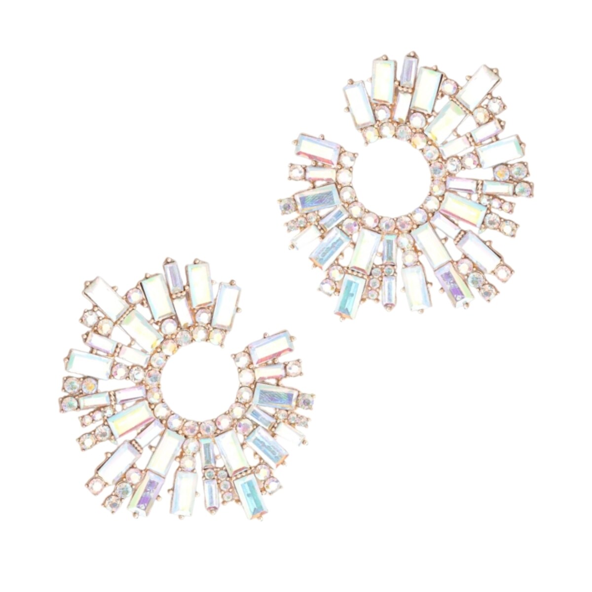 Duże złote kolczyki holograficzne sztyft EFEKTOWNE wizytowe mega modne