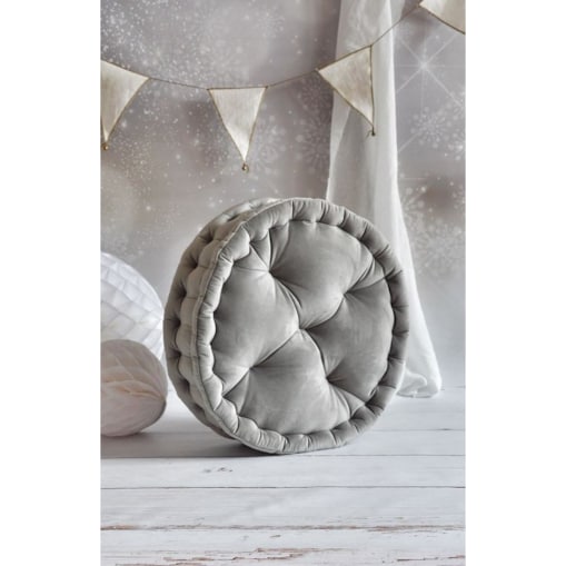 Pikowana pufa dekoracyjna z weluru 50 cm