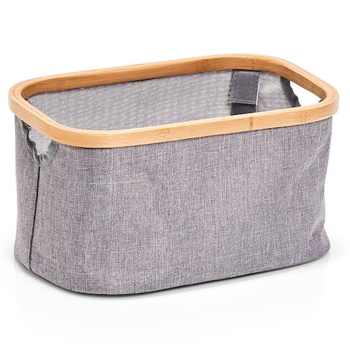 Pudełko z płótna, tekstylny pojemnik na przedmioty, kosz z tkaniny do przechowywania przedmiotów.