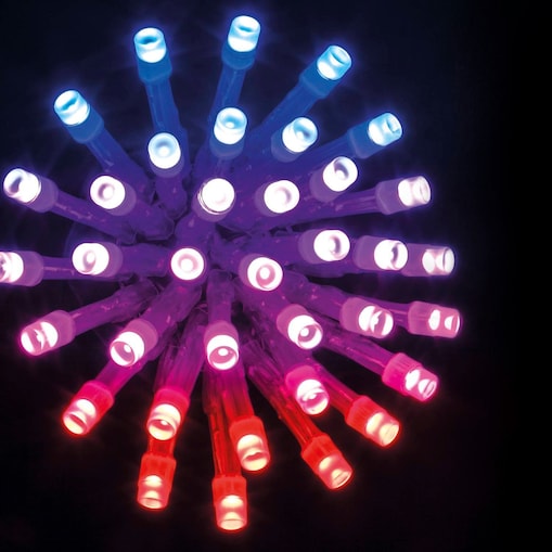 Lampki zewnętrzne wielokolorowe, 100 LED