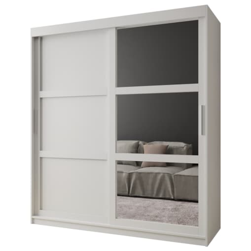 Szafa przesuwna Garderoba MIROR 3 180 biały