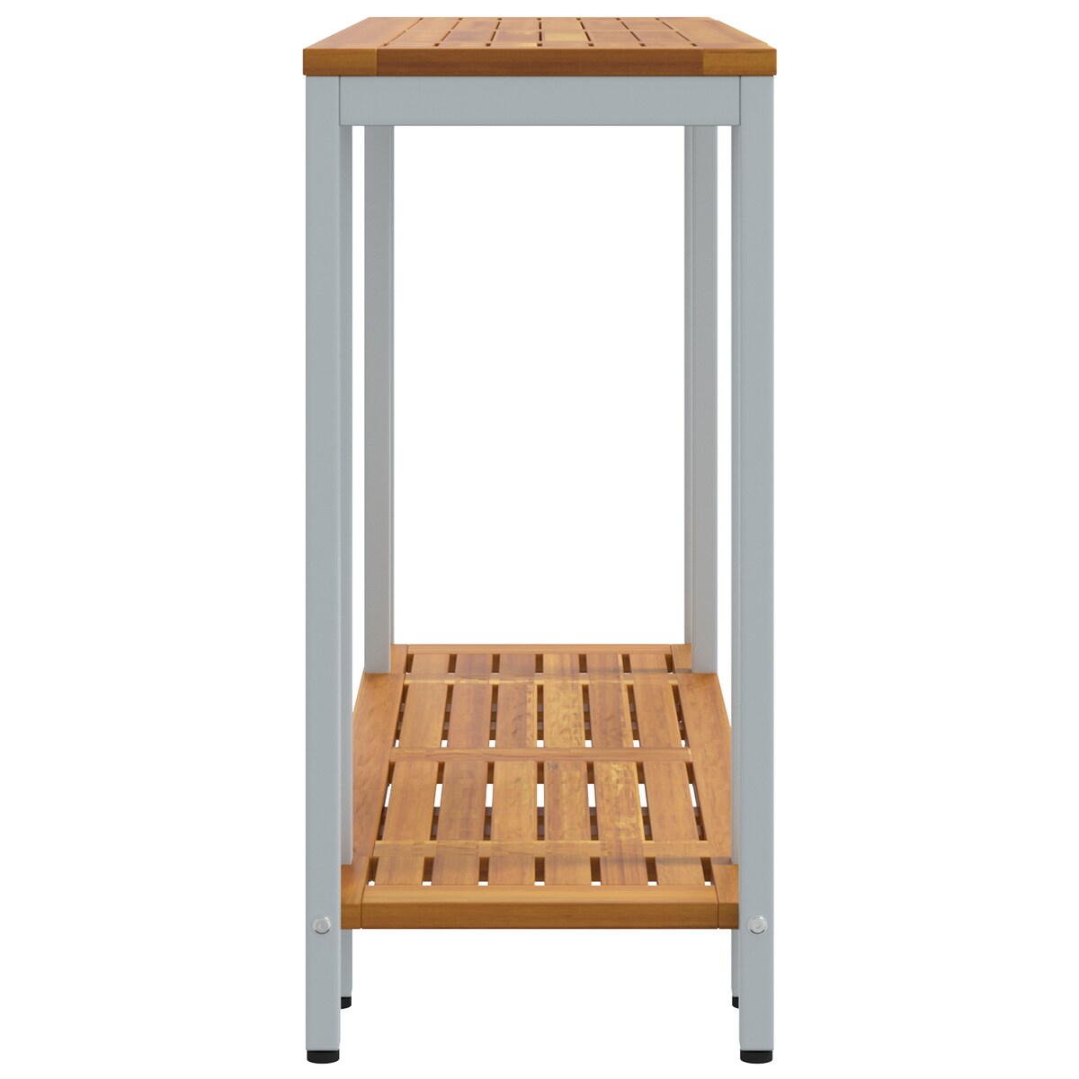 vidaXL Stół ogrodowy Naturalny i Szary 35x110x75 cm z litego drewna i stali