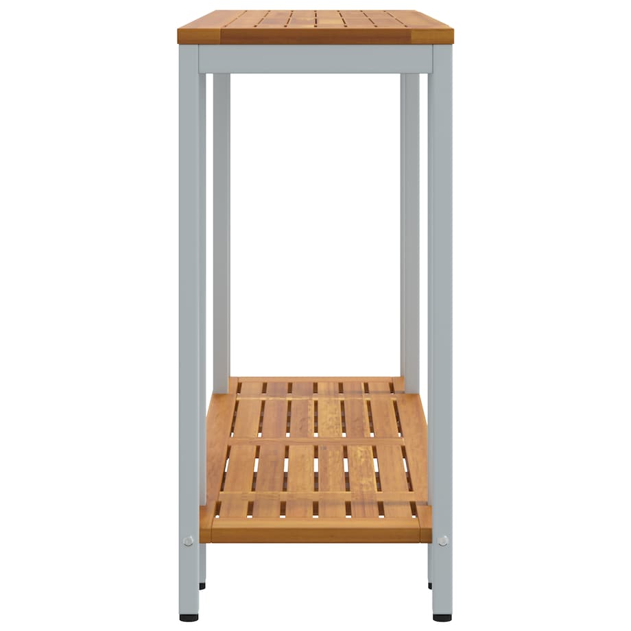 vidaXL Stół ogrodowy Naturalny i Szary 35x110x75 cm z litego drewna i stali
