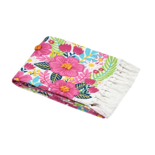 Koc plażowy w kwiaty, DOLCEVITA, 90 x 180 cm