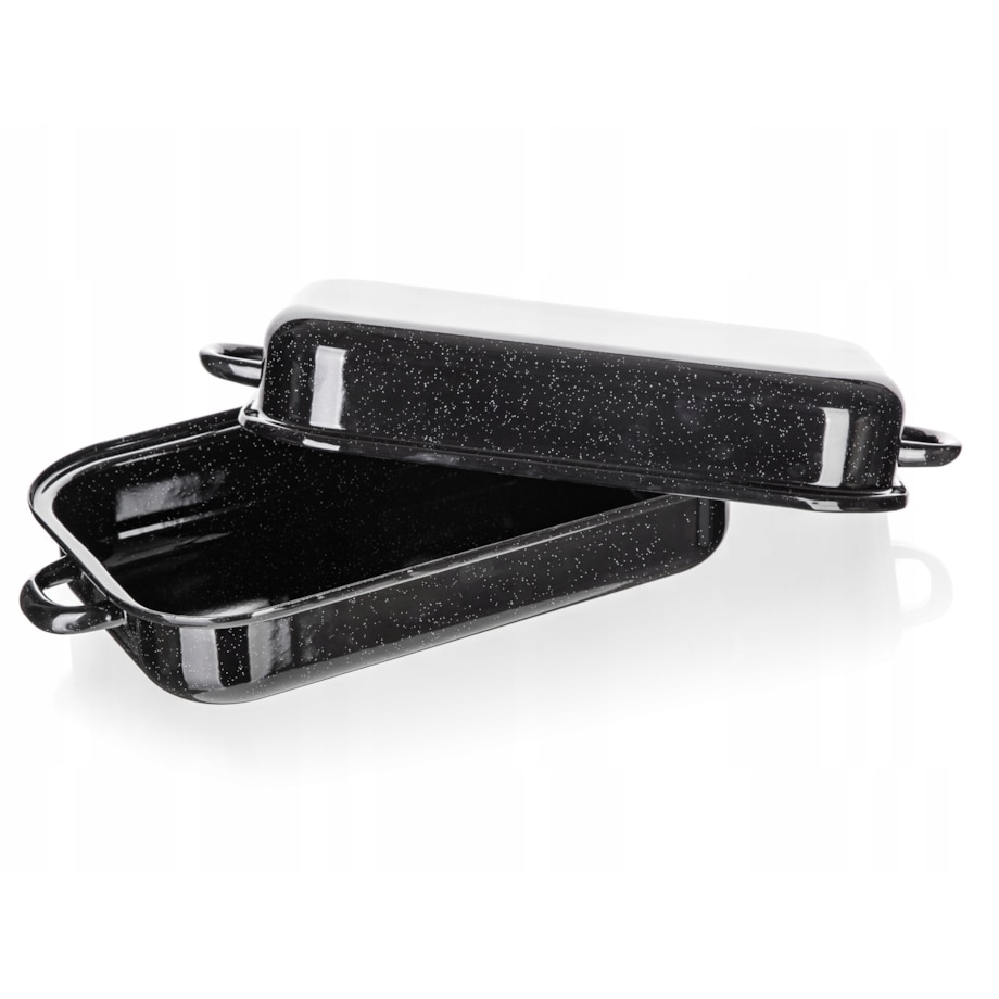 BRYTFANNA prostokątna emaliowana 35cm pokrywa do pieczenia na prezent 2w1