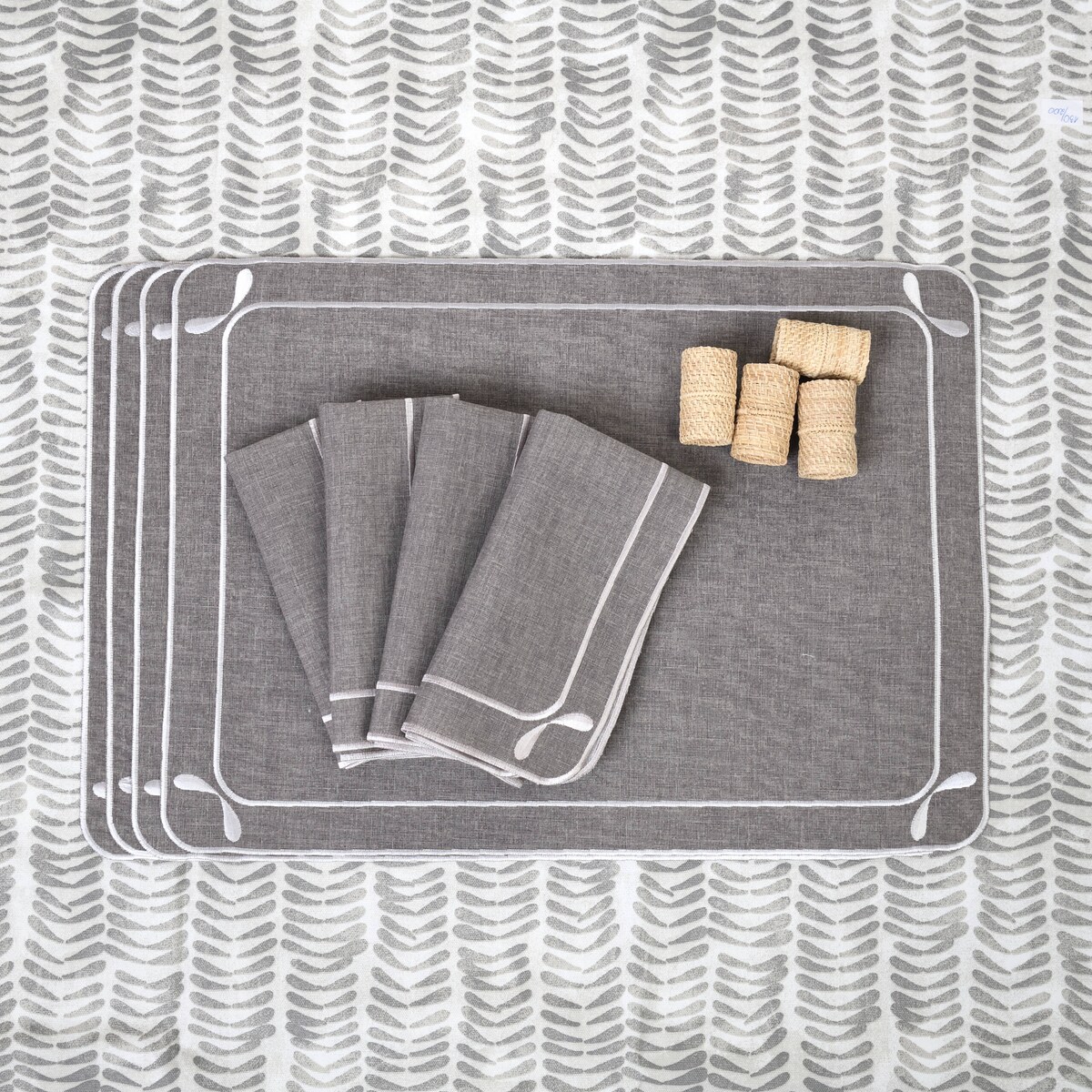 Haftowane podkładki Dragonfly - 6 sztuk