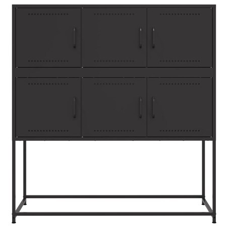 vidaXL Szafka, czarna, 100,5x39x107 cm, stal