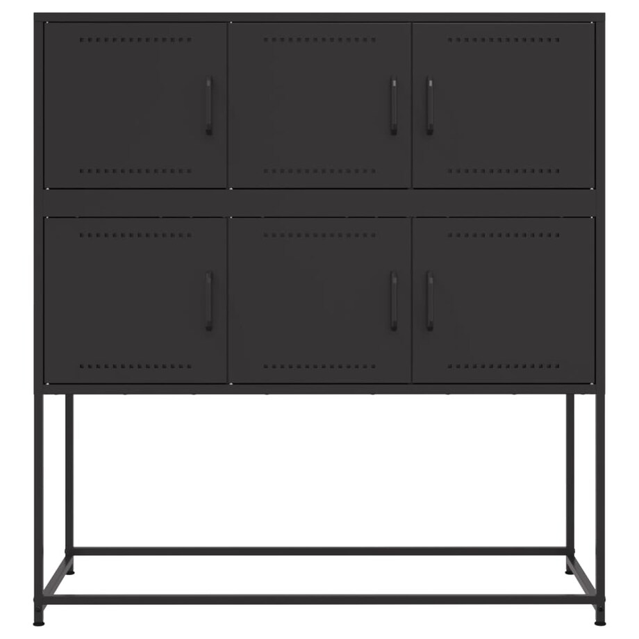 vidaXL Szafka, czarna, 100,5x39x107 cm, stal