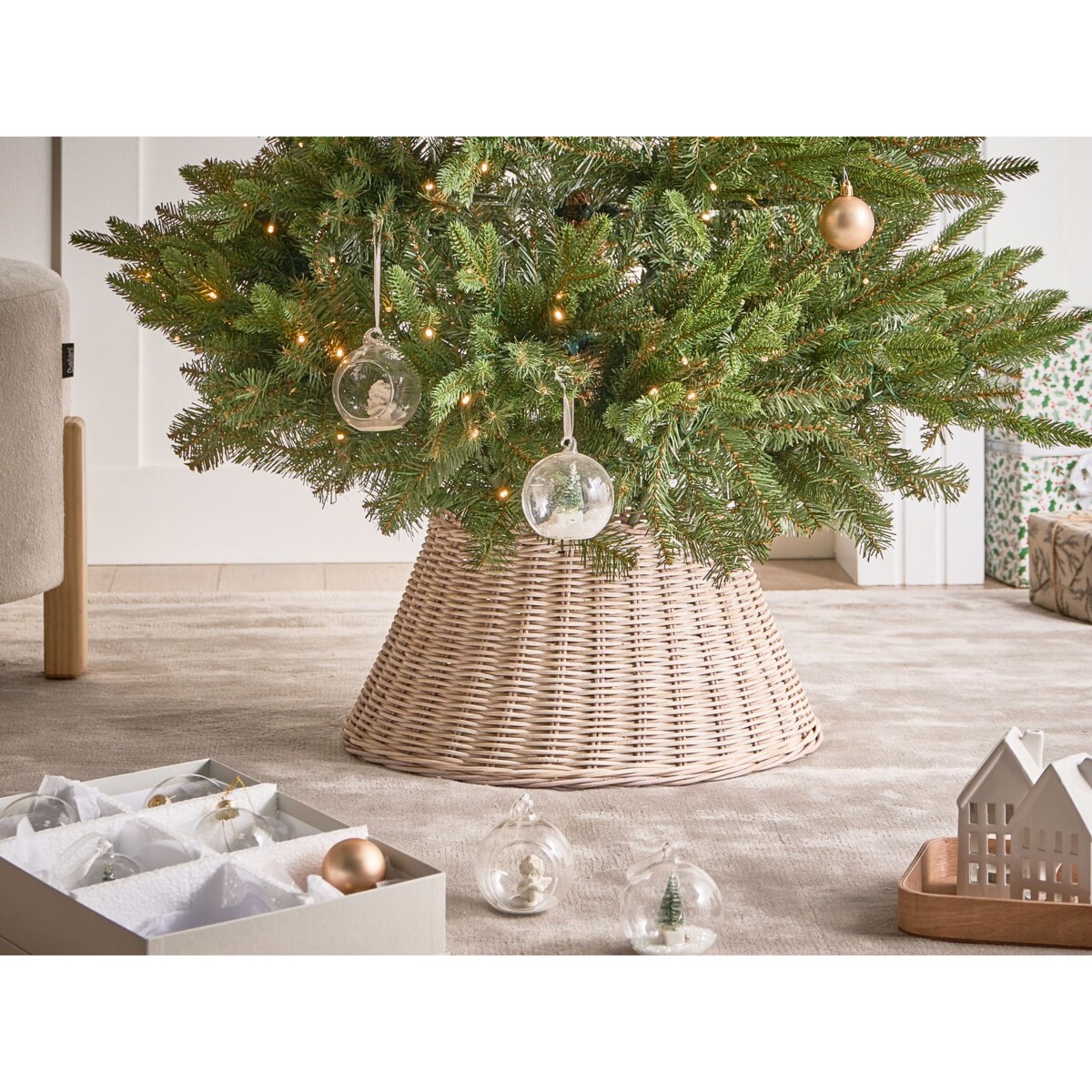 Osłonka pod choinkę FLOCON Rattan Jasnobrązowy 50 cm