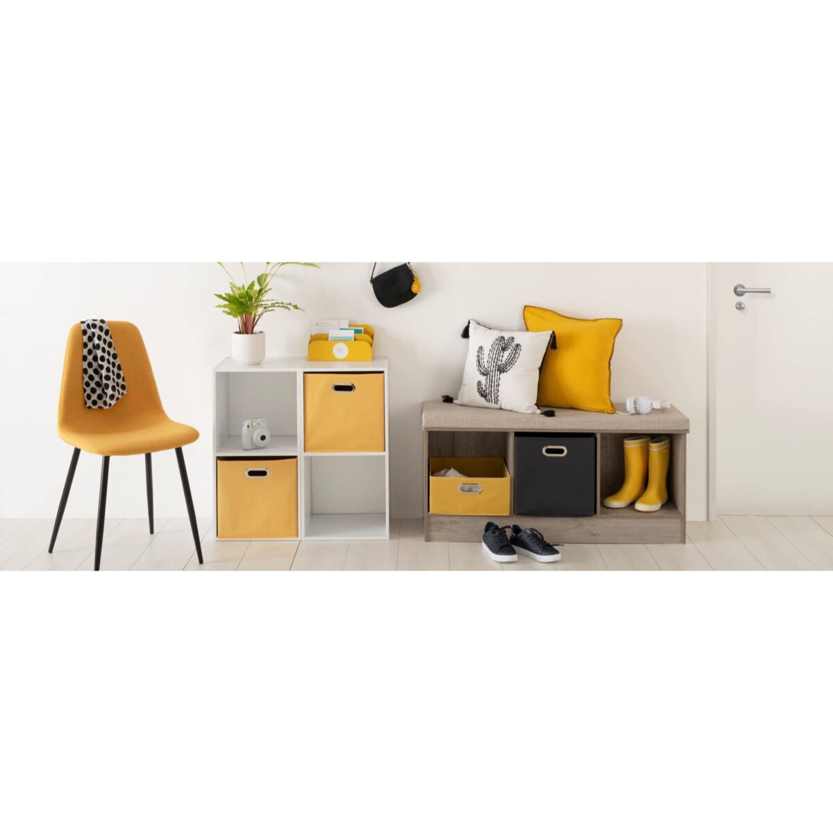 Półka dekoracyjna stojąca, prostokątna, biała, 6 przegród, 68 cm x 100,5 cm