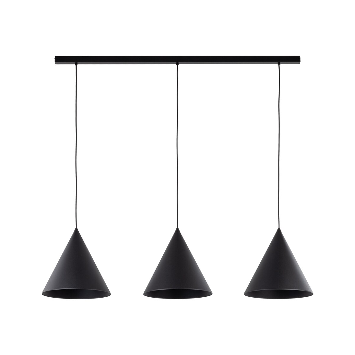 Czarna Lampa Wisząca Na Listwie Stożki Metalowe Tk Lighting Cono L