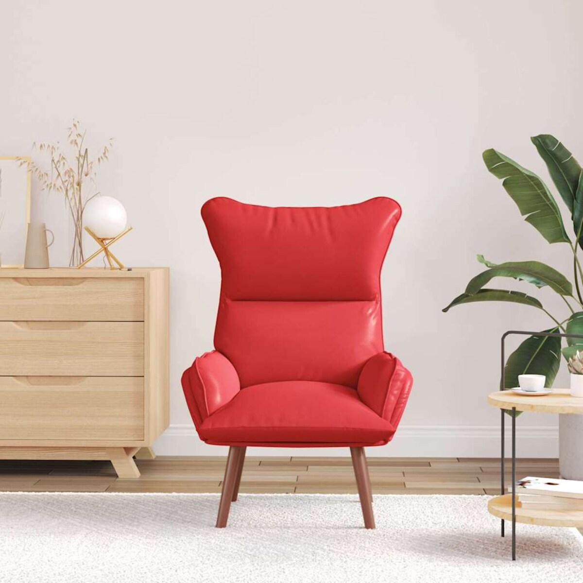 vidaXL Fotel relaksacyjny Czerwony 69 x 74 x 93 cm Skóra syntetyczna