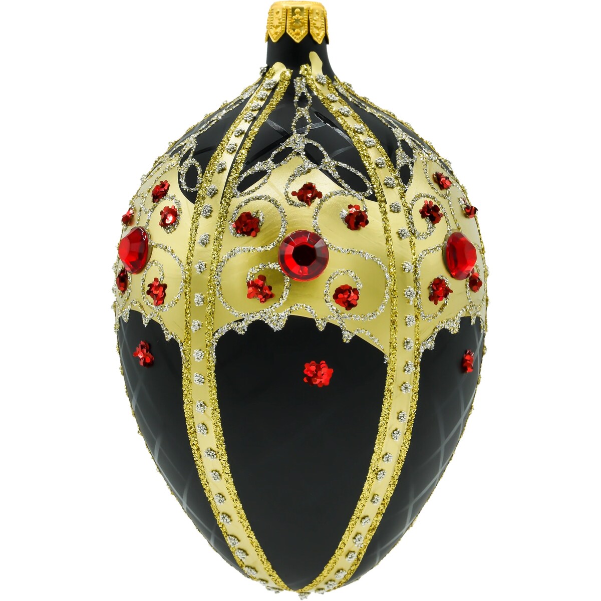 Bombka choinkowa: Ekskluzywne jajo Faberge ze złotym ornamentem: czarne