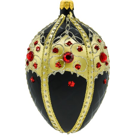 Bombka choinkowa: Ekskluzywne jajo Faberge ze złotym ornamentem: czarne