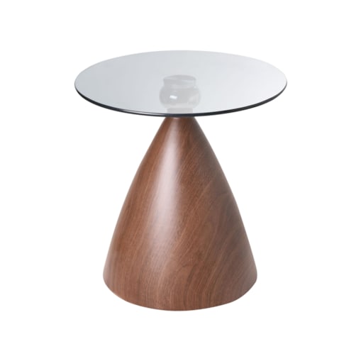 Stolik pomocniczy CORELLA Szkło hartowane Brązowy/ czarny