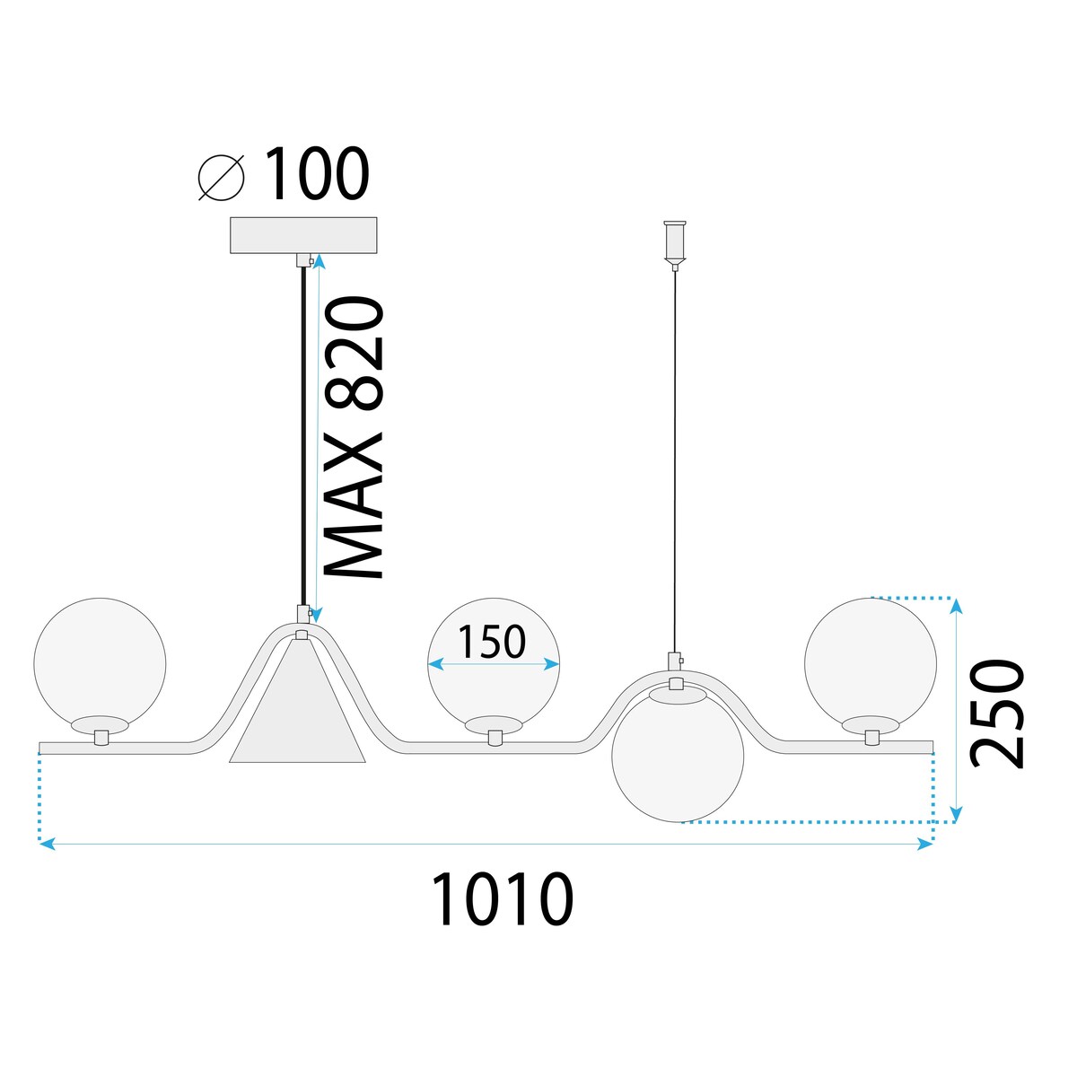 Lampa sufitowa wisząca złota APP1662-5CP