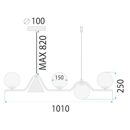 Lampa sufitowa wisząca złota APP1662-5CP