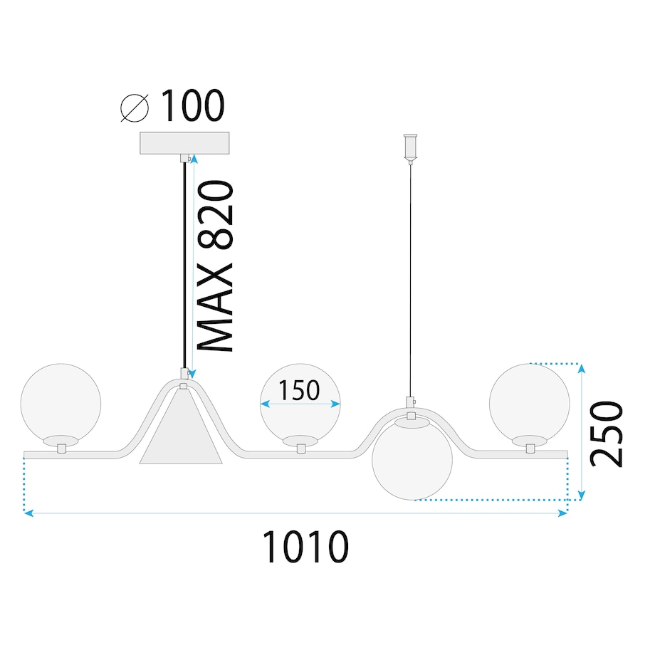 Lampa sufitowa wisząca złota APP1662-5CP