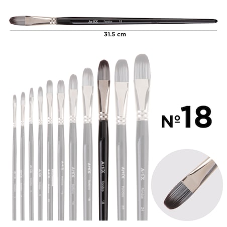 pędzel artystyczny koci język nr 18 artix pp298-09 profesjonalny