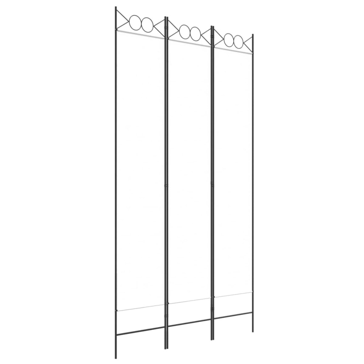 vidaXL Parawan 3-panelowy, biały, 120x220 cm, tkanina