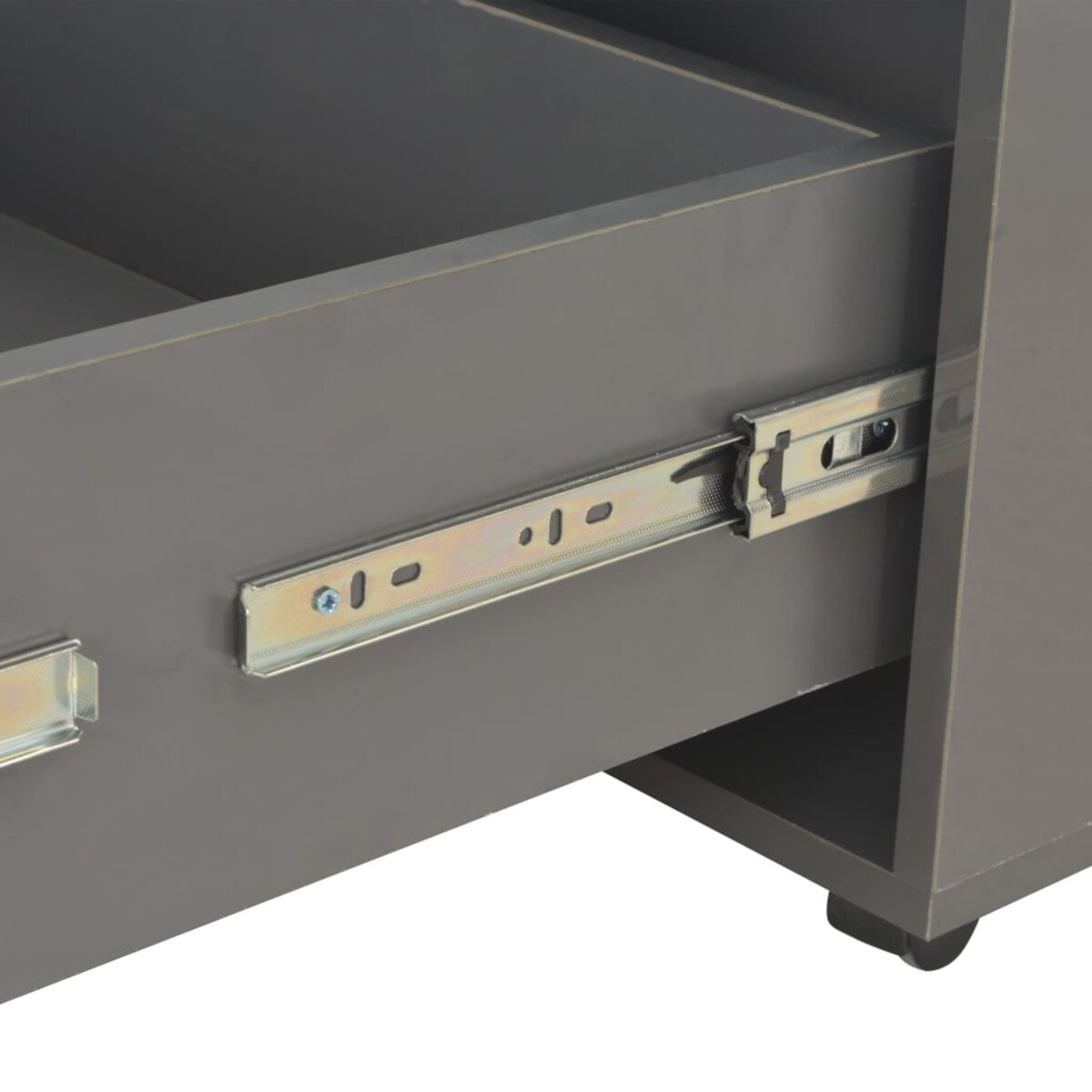 vidaXL Stolik kawowy, szary, wysoki połysk, 60x60x35 cm, płyta wiórowa