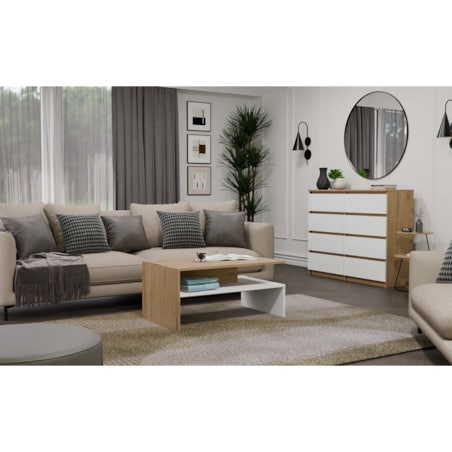 Ława Boston artisan biel stolik kawowy półki