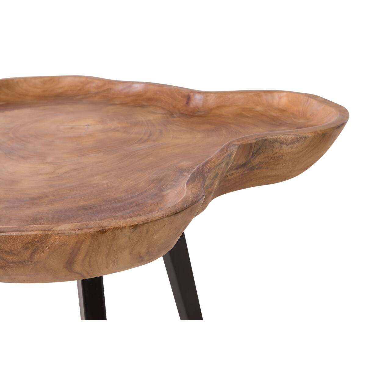 Stolik pomocniczy ELSA Drewno tekowe Brązowy