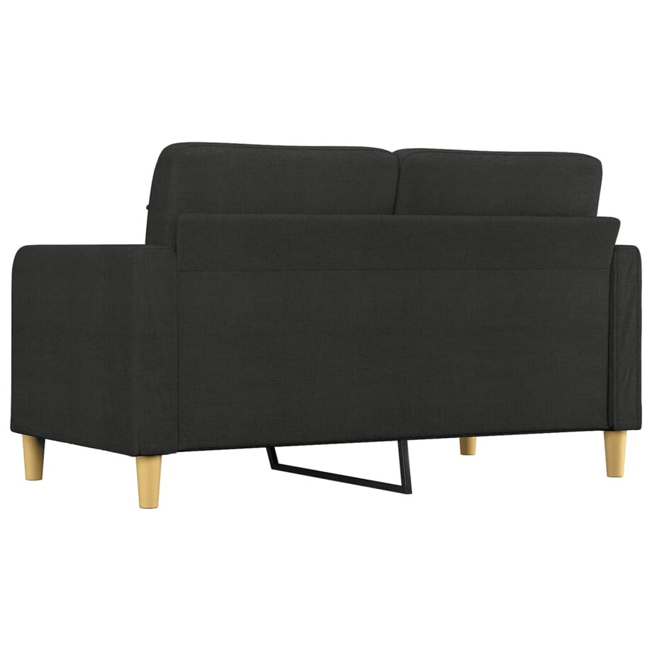 vidaXL Sofa 2-osobowa, czarna, 140 cm, tapicerowana tkaniną