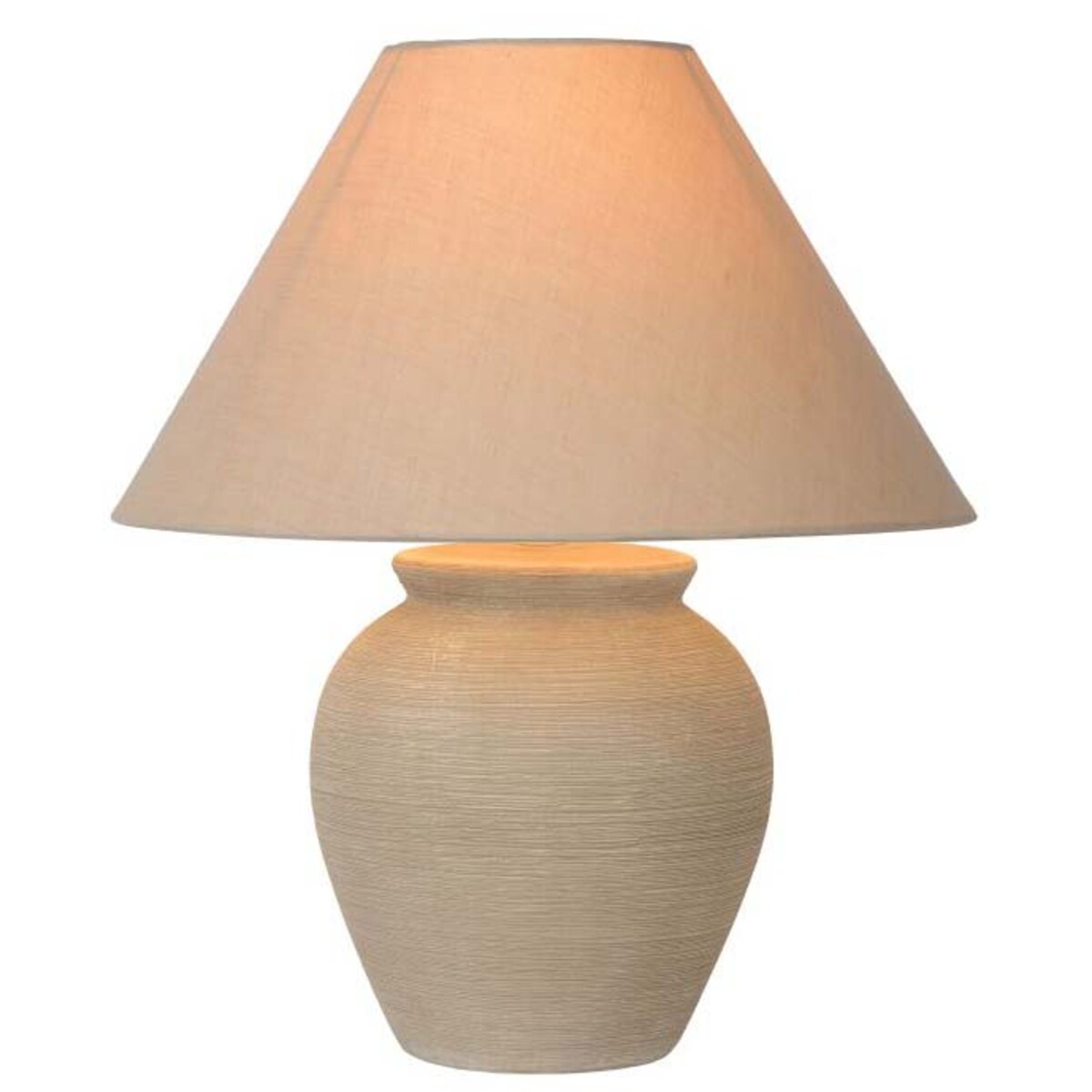 Ceramiczna lampa stołowa Ramzi 47507/81/38 stojąca abażurowa beżowa
