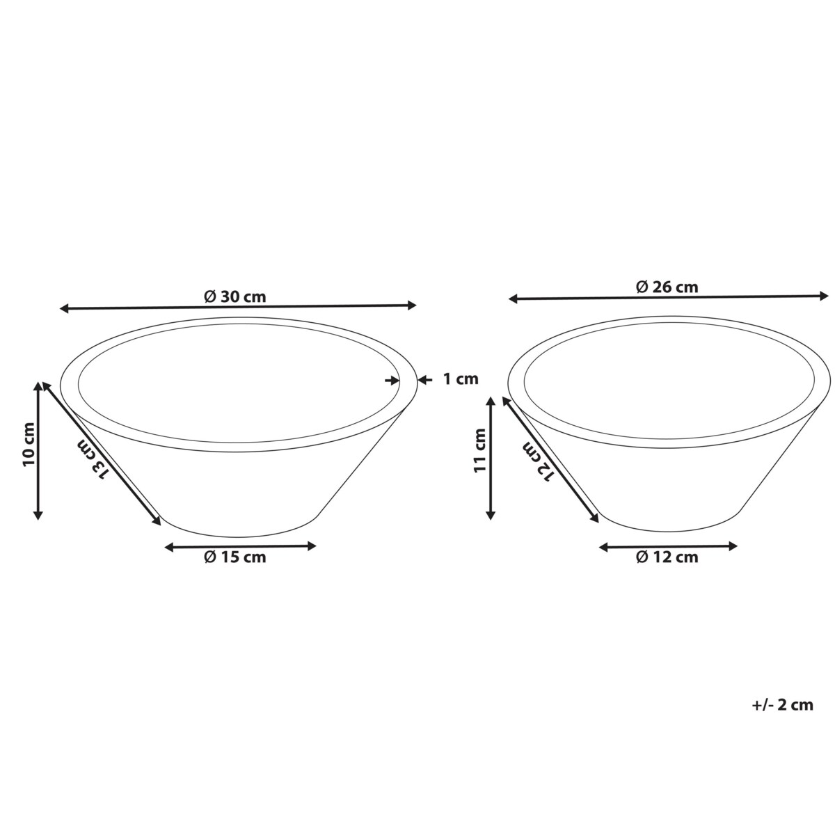 Zestaw 2 mis dekoracyjnych ARISH Drewno mango Brązowy/ biały