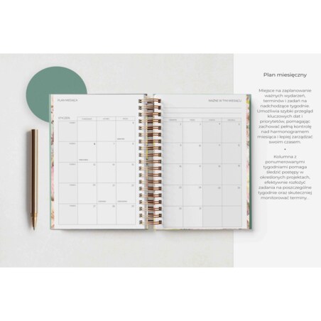 Planner dzienny na spirali 2025 – Hierba Fresca