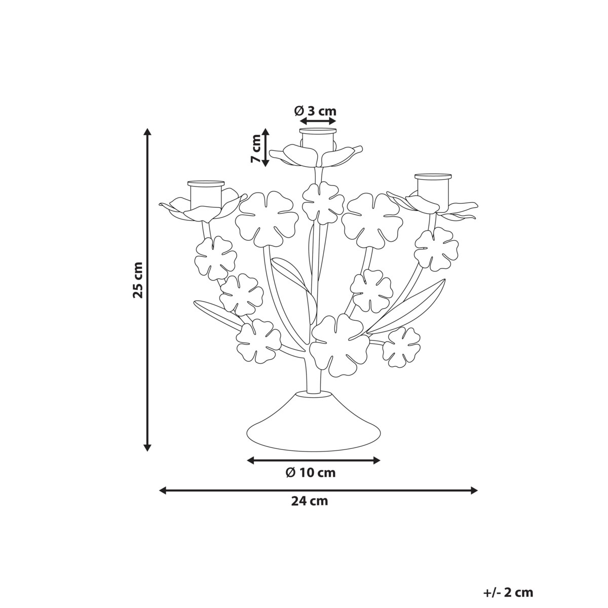Świecznik RAMADA Metal 25 cm Złoty