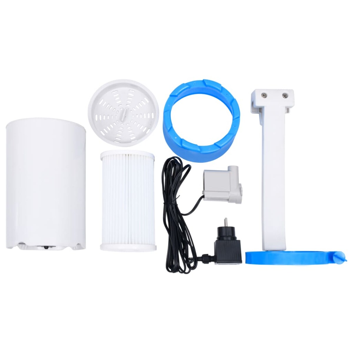 vidaXL Basen ogrodowy z wiszącym skimmerem i pompą, 350x90 cm, szary