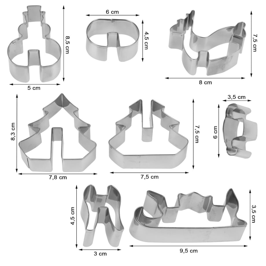 Wykrawacze Foremki Do Ciastek Pierników Świąteczne Boże Narodzenie 8 Sztuk