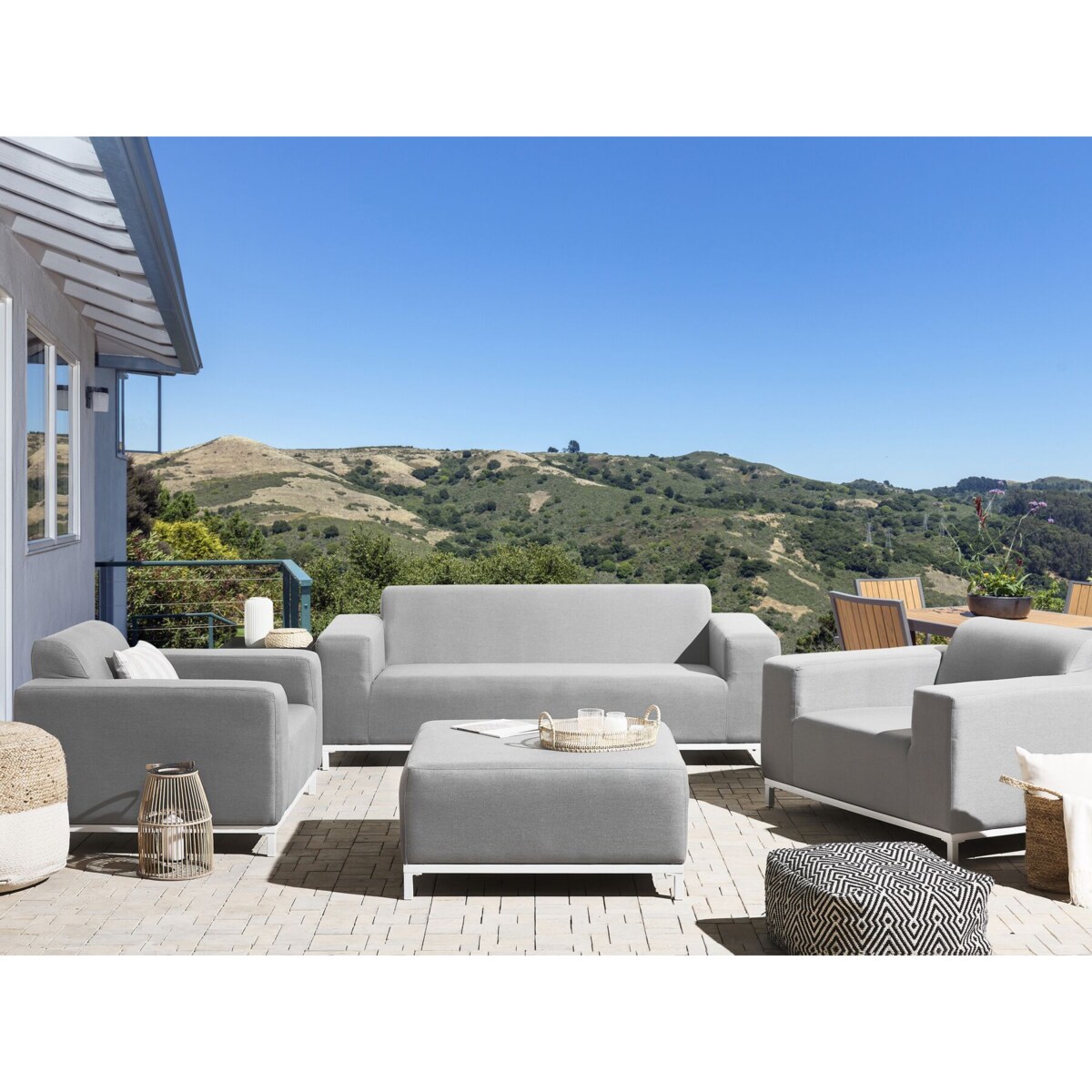 Zestaw ogrodowy ze stolikiem dla 5 osób ROVIGO Jasnoszary